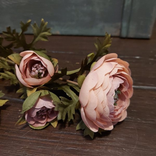 Anemoon zijdenbloem in een oudroze kleur, met 5 bloeiende bloemen, van het merk Brynxz.