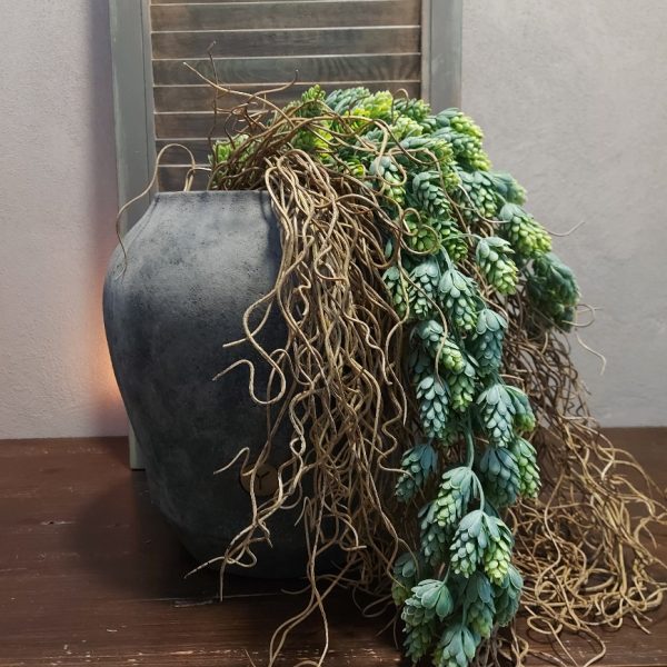 Grote bolvaas van aardewerk in een donker grijze kleur, van het merk Brynxz uit de serie Stone Black.