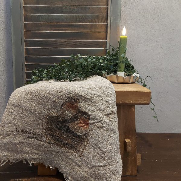 Shabby doek - Roodborstje - Gekleurd - Afbeelding 3