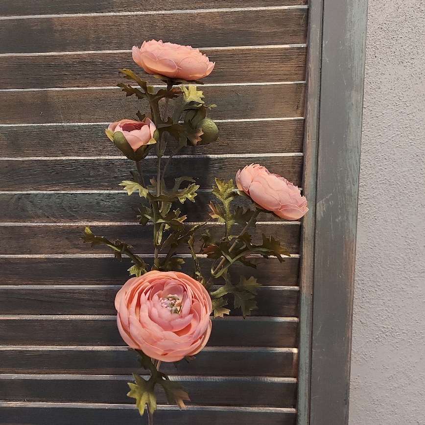 Anemoon zijdenbloem in een oudroze kleur, met 5 bloeiende bloemen, van het merk Brynxz.