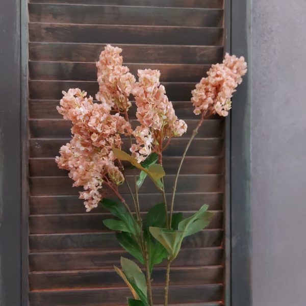 Pluimhortensia kunstbloem met 5 bloemtrossen in een zacht roze kleur, van het merk Brynxz.