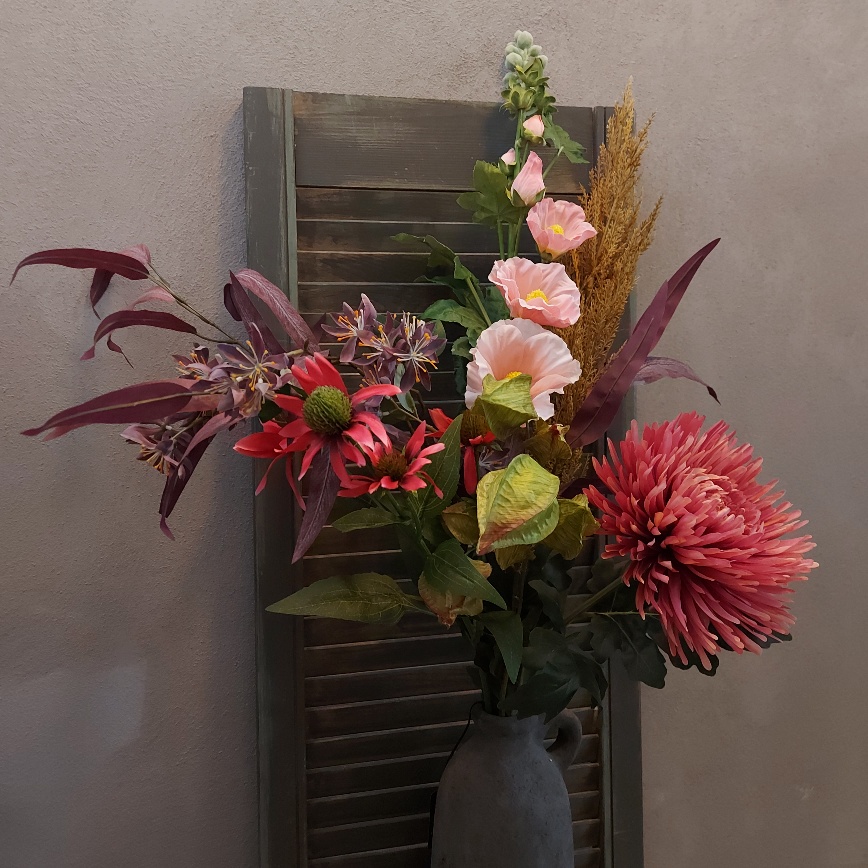 Compleet boeket zijden bloemen in frisse zomerkleuren. Exclusief verkrijgbaar bij Creatieve Decoraties voor Jou.