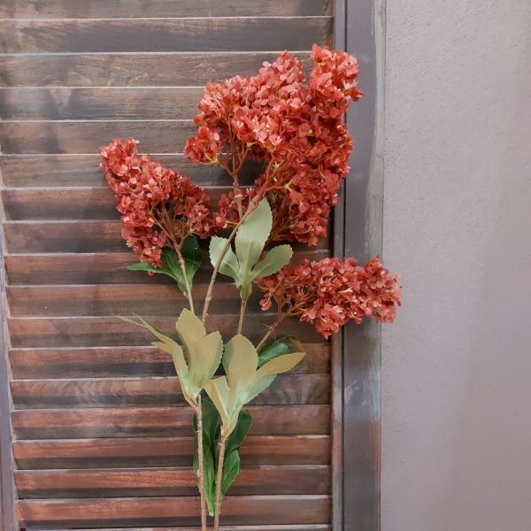 Pluimhortensia kunstbloem met 5 bloemtrossen in een zacht roze kleur, van het merk Brynxz.