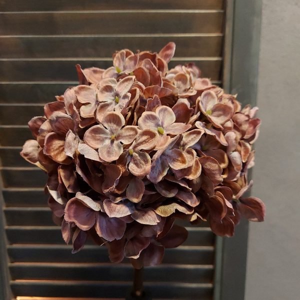 Hortensia kunstbloem in een oud roze kleur, van het merk Countryfield.
