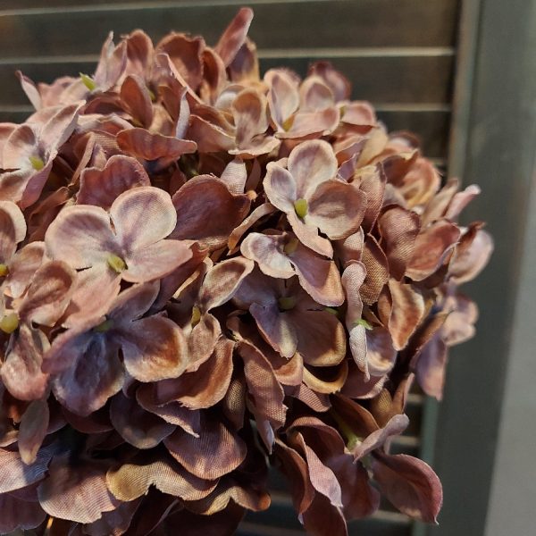 Hortensia kunstbloem in een oud roze kleur, van het merk Countryfield.