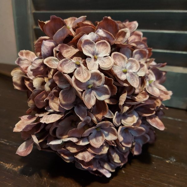Hortensia kunstbloem in een oud roze kleur, van het merk Countryfield.