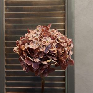 Hortensia kunstbloem in een oud roze kleur, van het merk Countryfield.