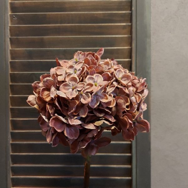Hortensia kunstbloem in een oud roze kleur, van het merk Countryfield.