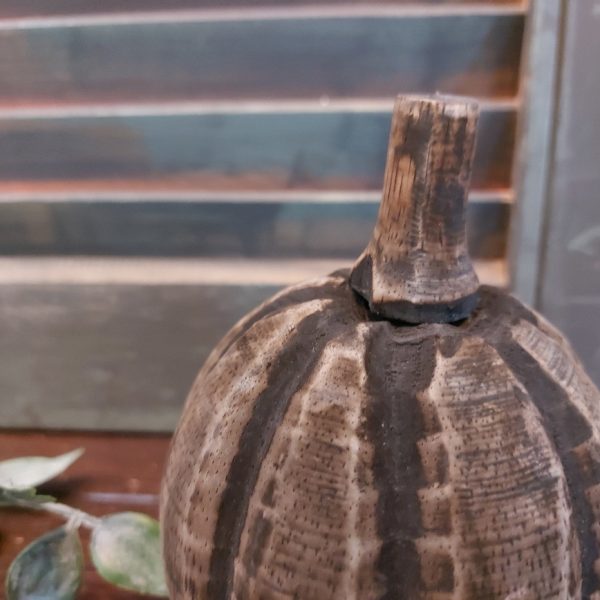 Pompoen van mangohout in een donkere kleur