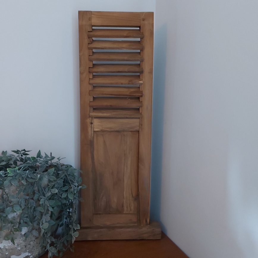 Louvre luik met een paneel van 95 cm hoog, gemaakt van Mangohout.