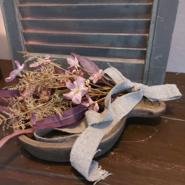Lint van linnen shabby van een meter lang, in een naturel kleur,