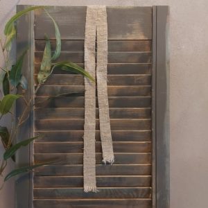 Lint van linnen shabby van een meter lang, in een naturel kleur,