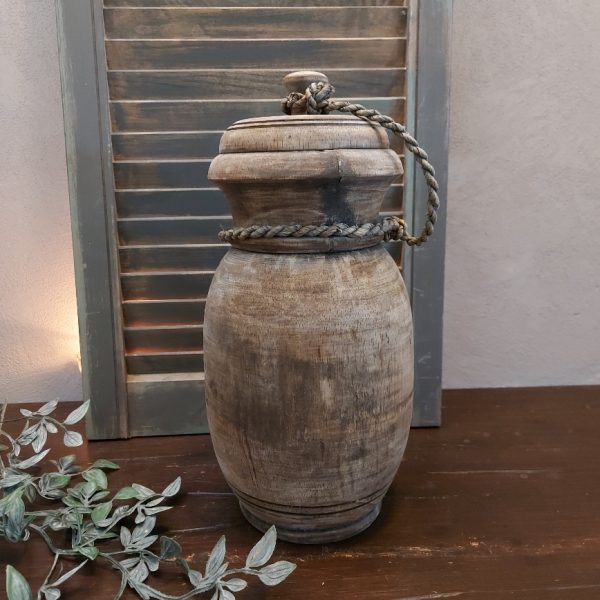 Nepalese pot met deksel 34 cm hoog