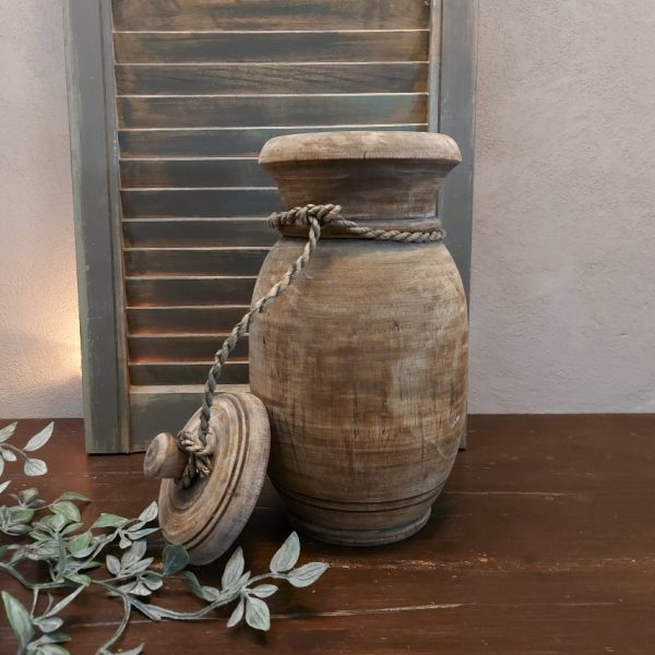 Nepalese pot met deksel 34 cm hoog