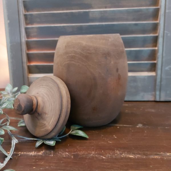 Pot van hout - Donkerbruin - Nepalese pot - H.21cm - Afbeelding 2