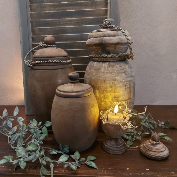 Nepalese pot met deksel 34 cm hoog