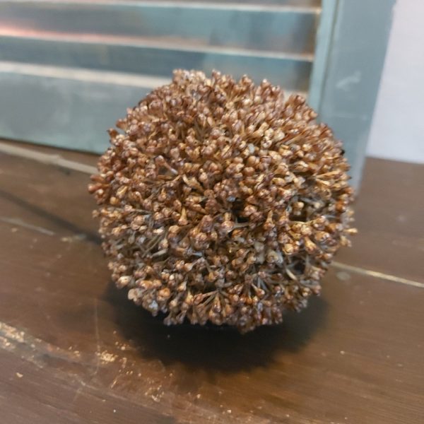 Bruine sierui kunstbloem met een bloem van 10 cm doorsnede van het merk Countryfield.