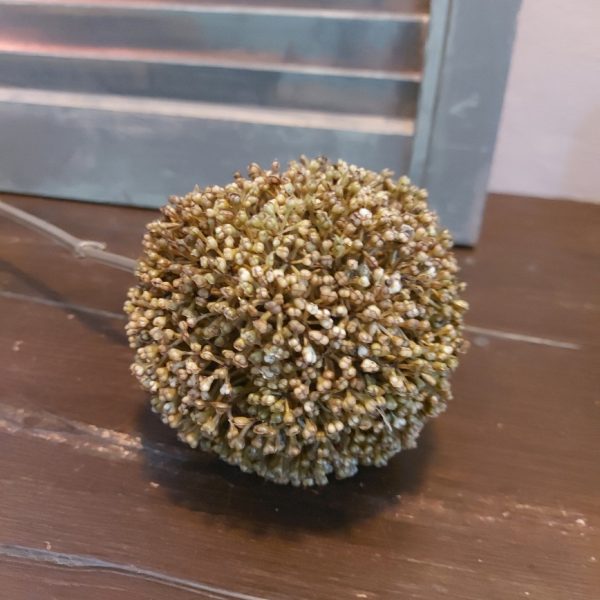 Groene sierui kunstbloem met een bloem van 10 cm doorsnede van het merk Countryfield.
