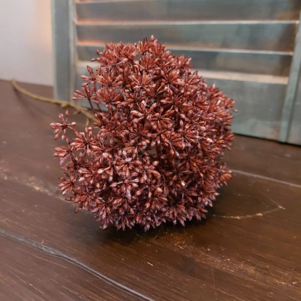 Leverkruid kunstbloem met een rode bloem, van het merk Countryfield.