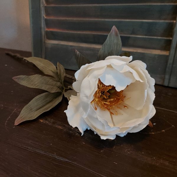 Pioenroos zijdenbloem in een witte kleur van het merk Countryfield.