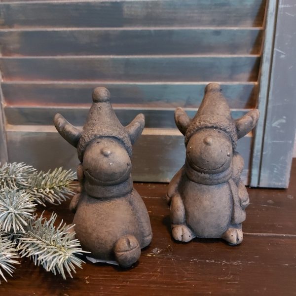 Set van decoratieve hertjes van aardewerk in een warm bruine kleur, van het merk Brynxz uit de serie Majestic Brown.