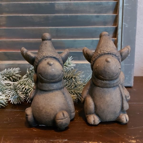Set van decoratieve hertjes van aardewerk in een warm bruine kleur, van het merk Brynxz uit de serie Majestic Brown.