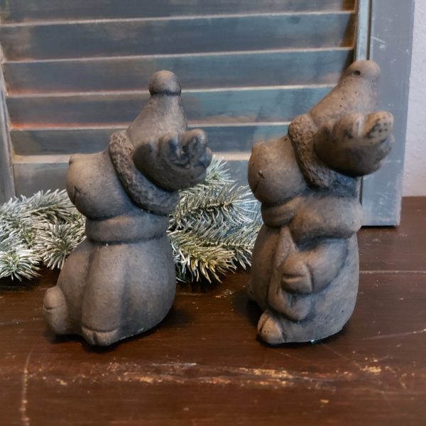 Set van decoratieve hertjes van aardewerk in een warm bruine kleur, van het merk Brynxz uit de serie Majestic Brown.