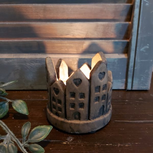 Brynxz - theelichthouder huis - Majestic Brown - D.9-H.8.5cm - Afbeelding 2