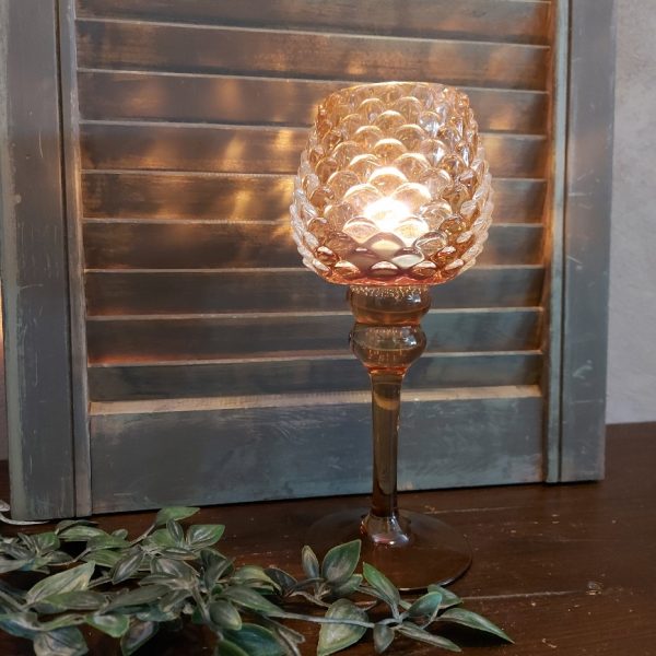 Sfeerlicht van glas - Dennenappel - H.23cm - Mansion Atmosphere - Afbeelding 8