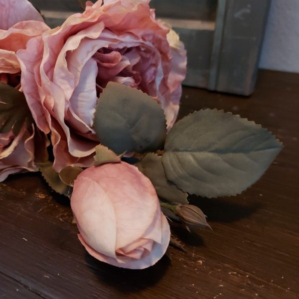 Pioenroos kunstbloem met drie bloemen in een oud roze kleur van het merk Sylxz van Brynxz.