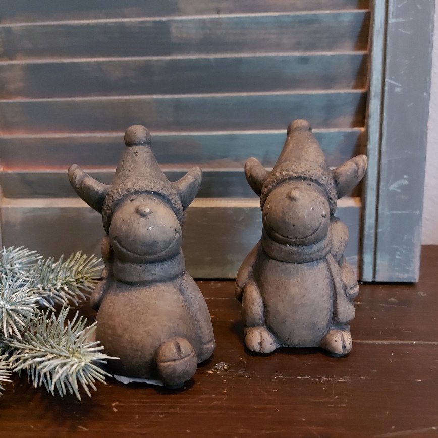 Set van decoratieve hertjes van aardewerk in een warm bruine kleur, van het merk Brynxz uit de serie Majestic Brown.