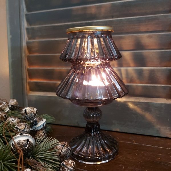 Countryfield - Kerstboom op voet - Glazen theelichthouder - Afbeelding 2