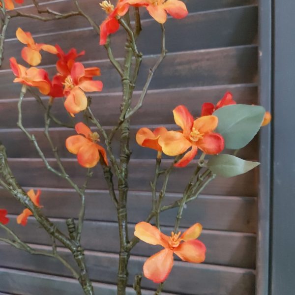 Twijg met oranje Malus appelbloesem zijdenbloemen van het merk Countryfield.