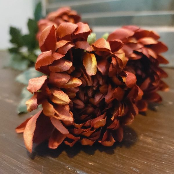 Countryfield - Chrysant zijdenbloem - Roestbruin - L.85cm - Afbeelding 4