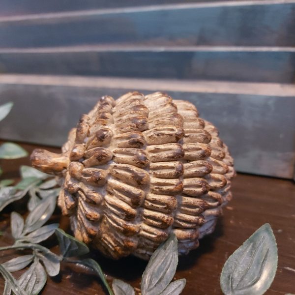 Fijn gedetailleerde dennenappel van polystone in natuurlijke kleuren, van het merk Countryfield.