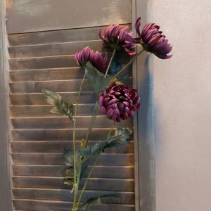 Twijg met aubergine Chrysant zijdenbloemen van het merk Countryfield.