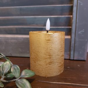 Stompkaars op batterij met timer in een glanzend gouden kleur, van het merk Countryfield.