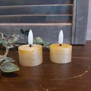 Theelichtjes op batterij in een gouden kleur van het merk Countryfield.