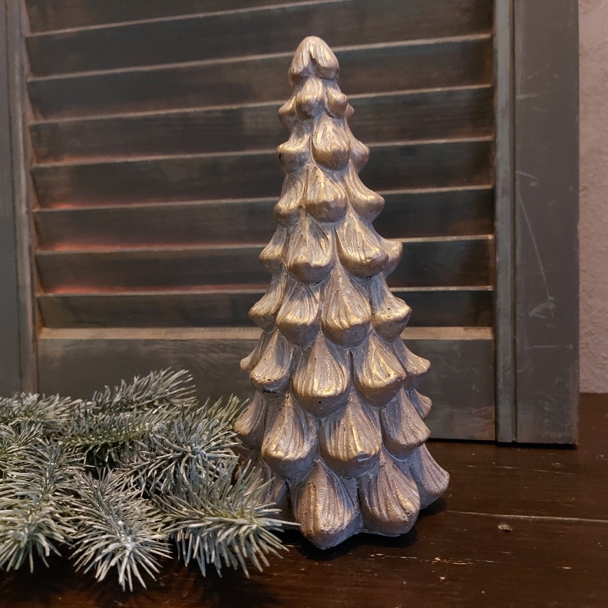 Kerstboom van aardewerk met kleuraccenten van brons, goud en koper, van het Merk Brynxz uit de serie Jewel.