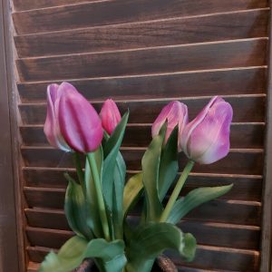 Bosje met 5 paarse kunst tulpen van het merk Countryfield.