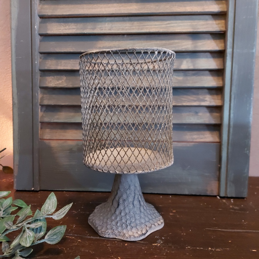 Sfeerlichtje van metaal met een geroeste afwerking, van het merk Countryfield.