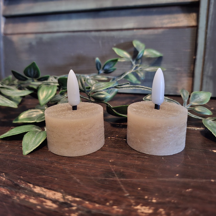 Theelichtjes op batterij in een beige kleur van het merk Countryfield.