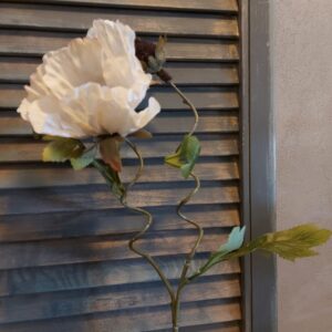 Papaver kunstbloem in een crème kleur, van het merk Countryfield.