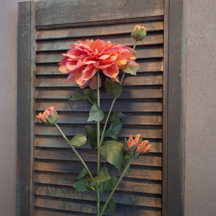 Dahlia kunstbloem met bloemen in een zalm roze kleur, van het merk Sylxz.