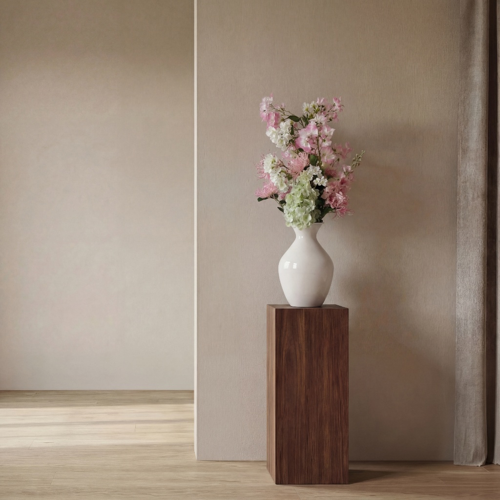 Boeket zijden bloemen in roze en witte kleuren.